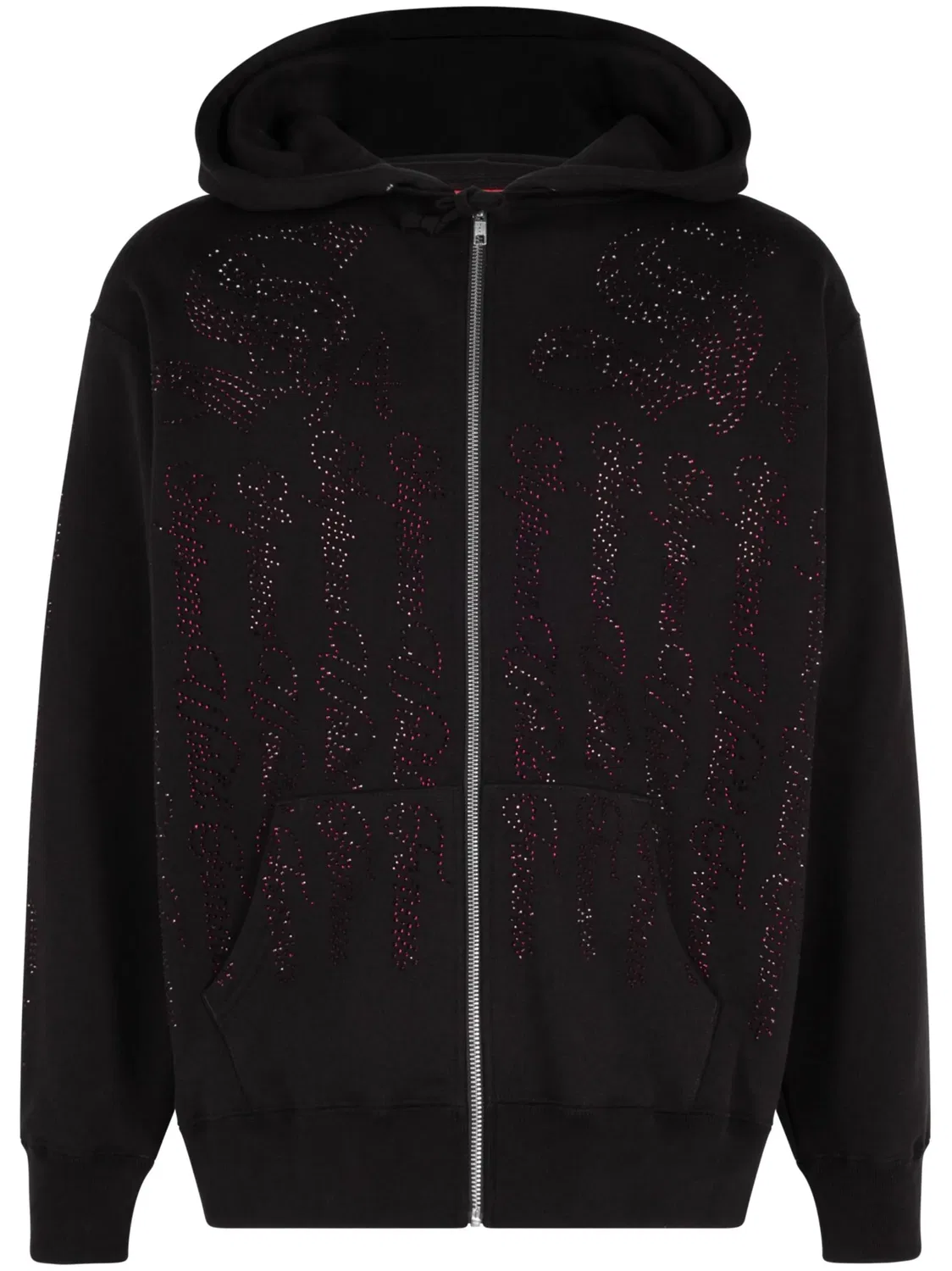 Худи с кристаллическими украшениями Supreme, черный