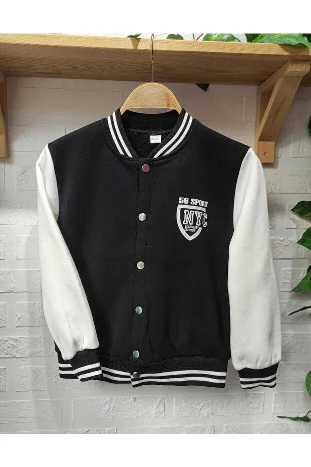 Детская куртка для девочек с принтом College Jacket Sindel, Black — фото 2