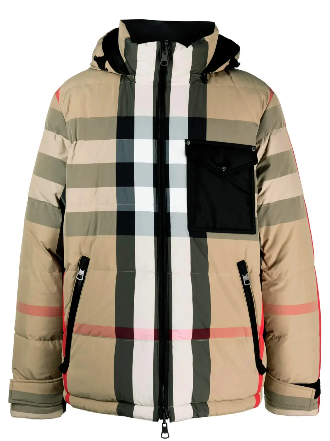 Обратная куртка с капюшоном в клетку Burberry, бежевый