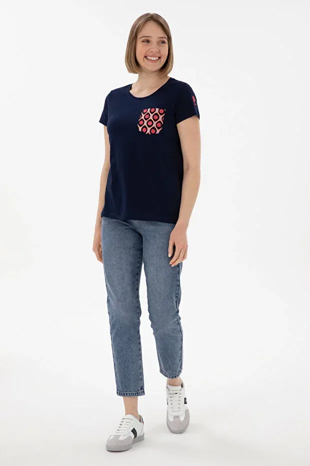 Женская футболка с коротким рукавом U.S. Polo Assn., Navy Blue — фото 4