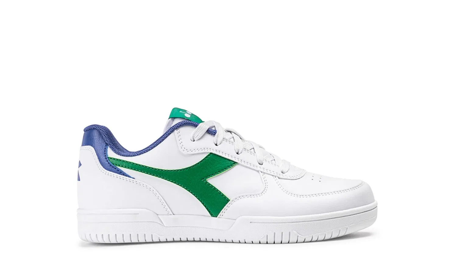 Детские кроссовки для мальчиков и девочек с контрастным фризом Raptor Low GS Diadora, White Jolly Green