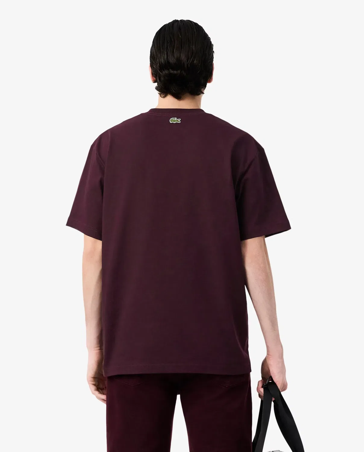 Мужская футболка Lacoste хлопковая, с логотипом, Marrón — фото 2