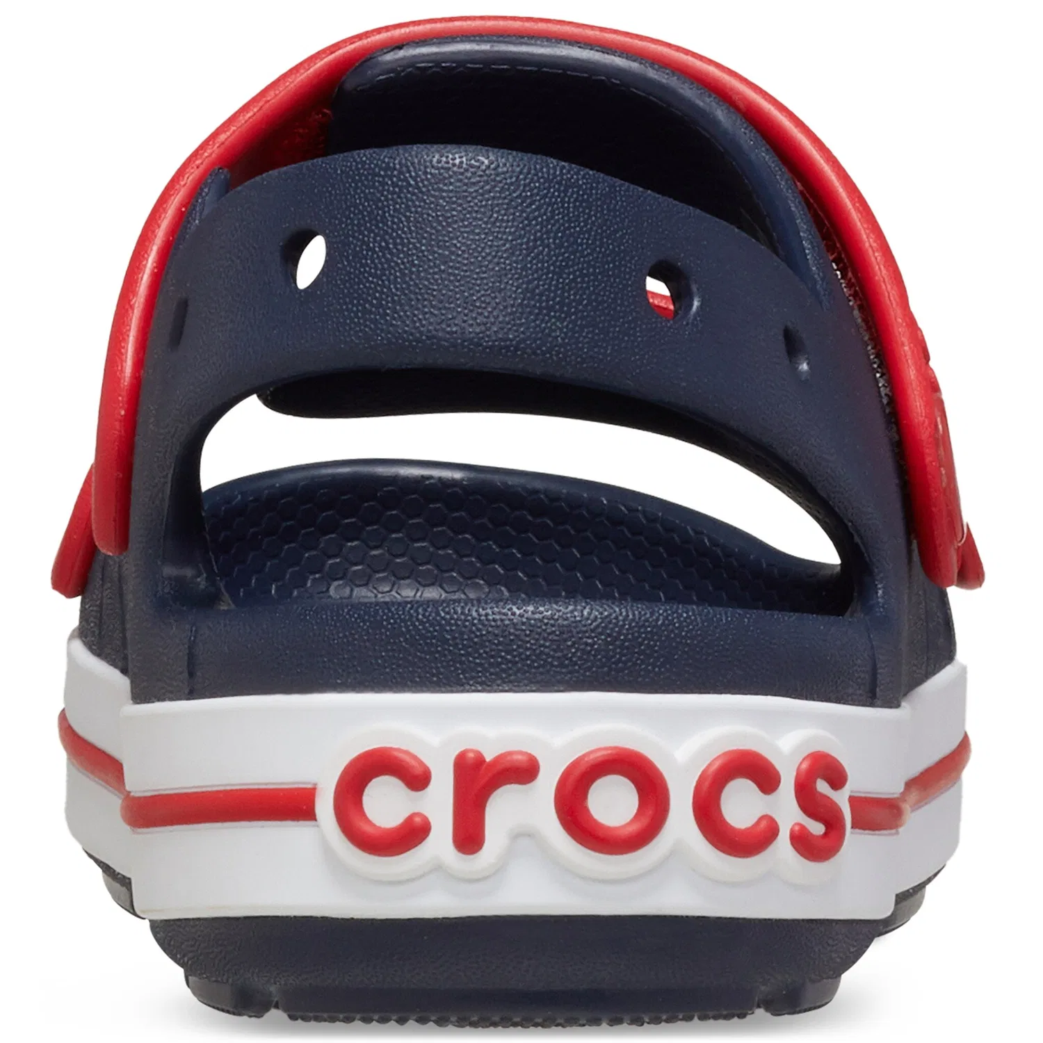 Детские сандалии с ремешком на пятке Crocs, Navy/Red — фото 2