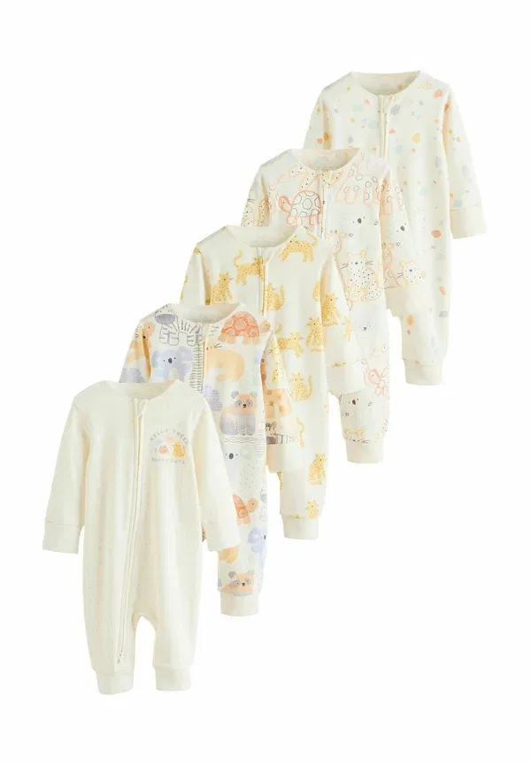 Пижама из хлопка Regular fit Two way zip 5 pack Next, cream safari, кремовый