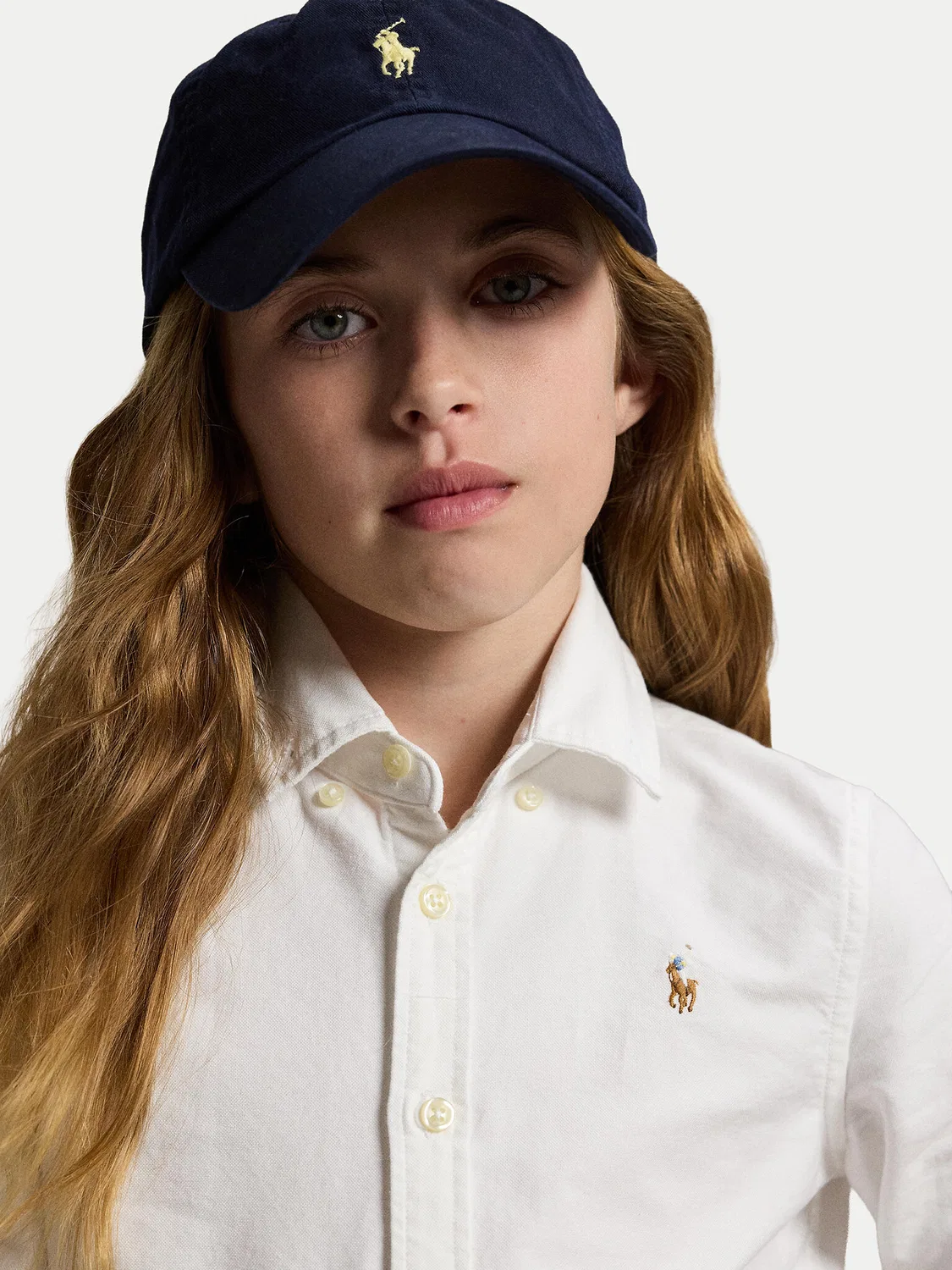 Рубашка стандартного кроя для девочки Polo Ralph Lauren, белый — фото 3
