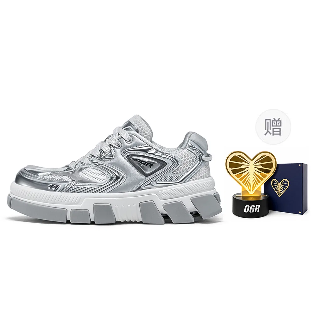 Детские скейтборд-кроссовки с принтом Scratch Mark Sterling Silver Low top OGR, White Silver