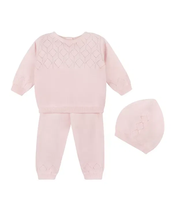Детский комплект с шапочкой Lux Pointelle Knit Set With Hat Feltman Brothers, розовый