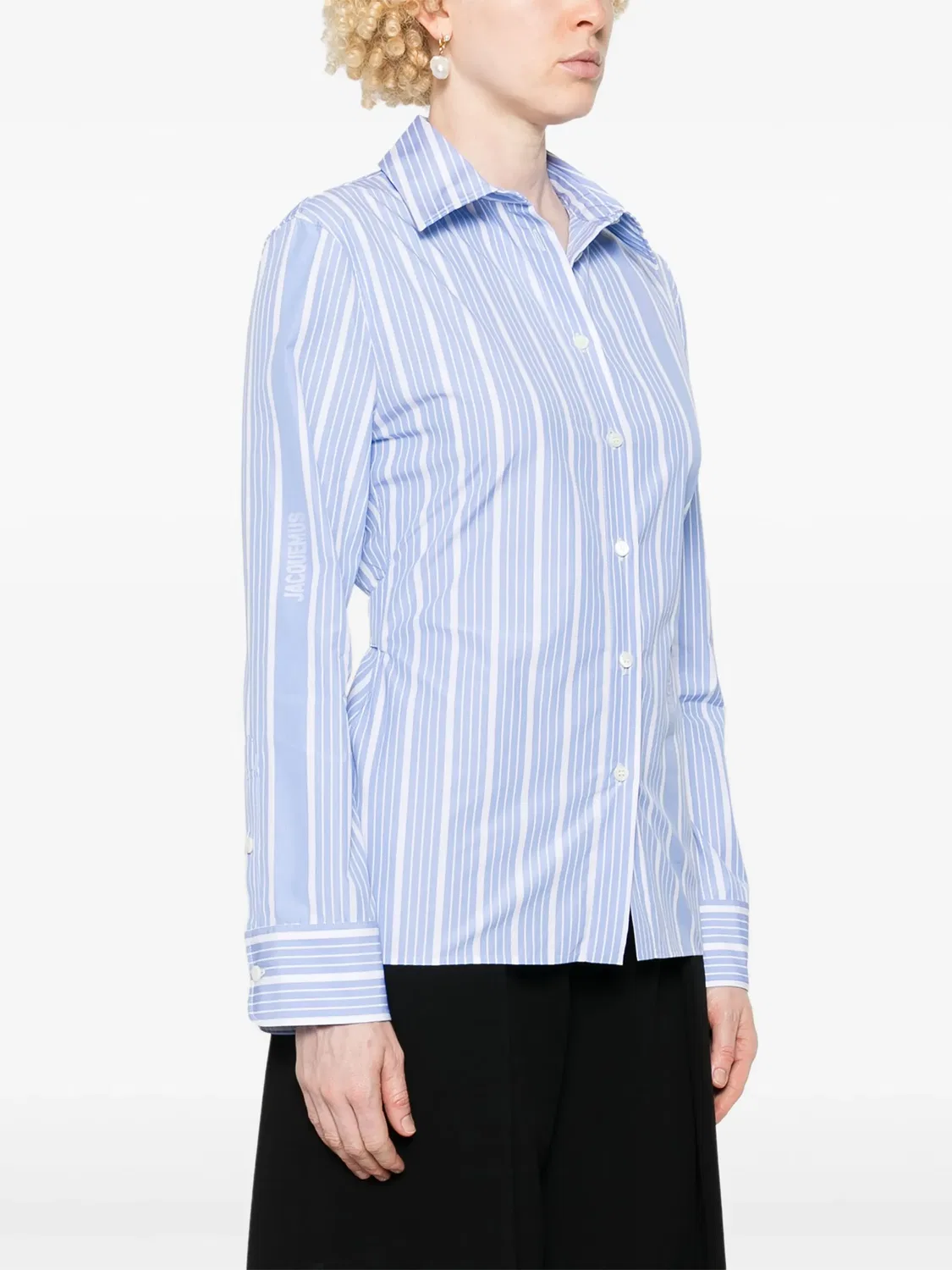 Рубашка Jacquemus La Chemise De Costume, небесно-голубой/белый — фото 2