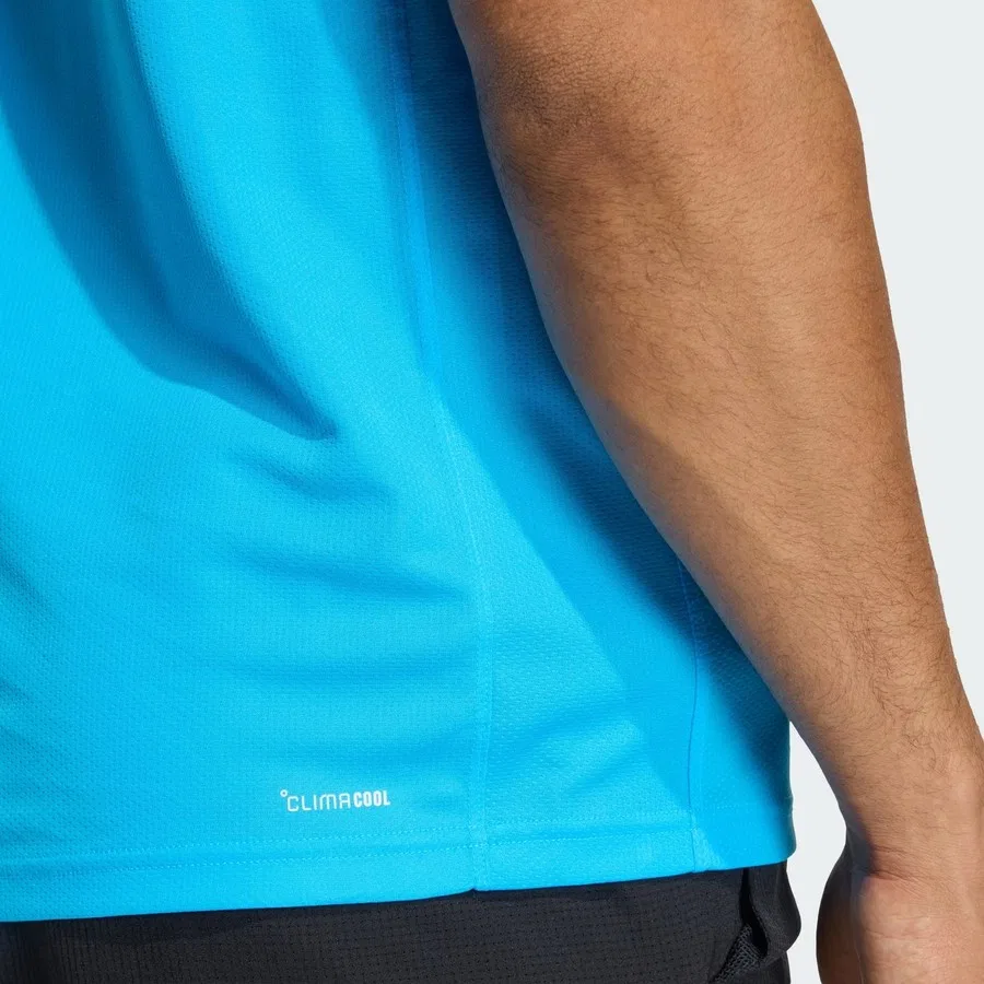 Мужское поло из полиэстера с принтом Workout Essentials Base adidas, Lucid Aquamarine — фото 3