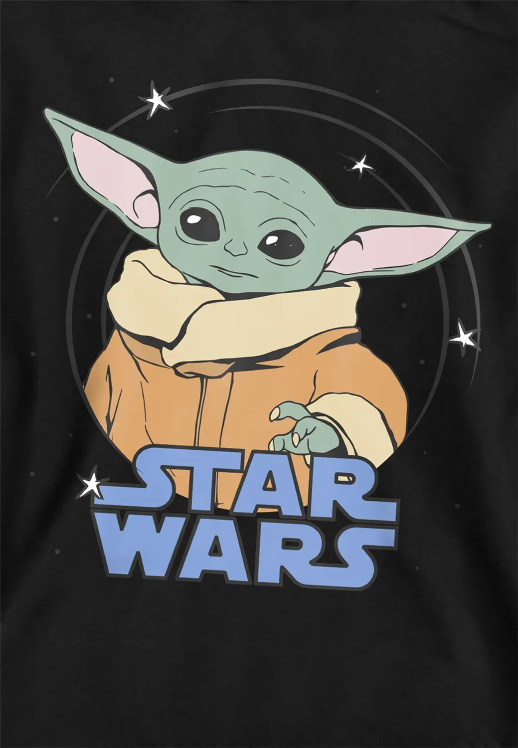 Детский худи с принтом Star Wars Grogu Spiral Disney, Black — фото 2