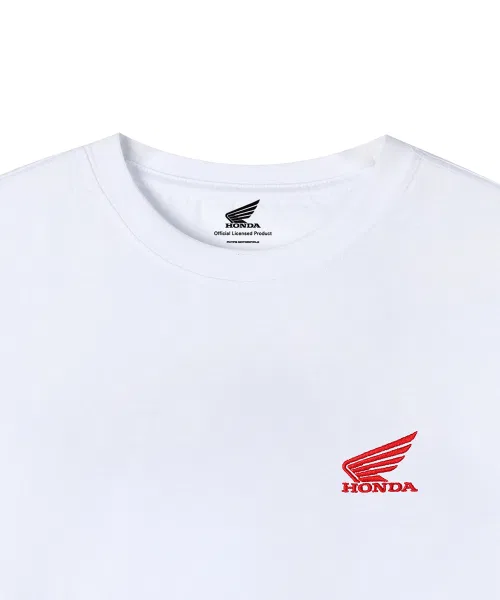 Детская футболка с коротким рукавом с принтом Original Small Wing Logo PHYPS MOTORCYCLE, White — фото 4
