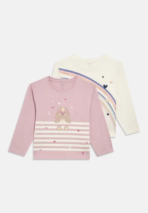 Комплект из 2 футболок с длинным рукавом Unicorn Name It Cloud Dancer, Dawn Pink, розовый — фото 3