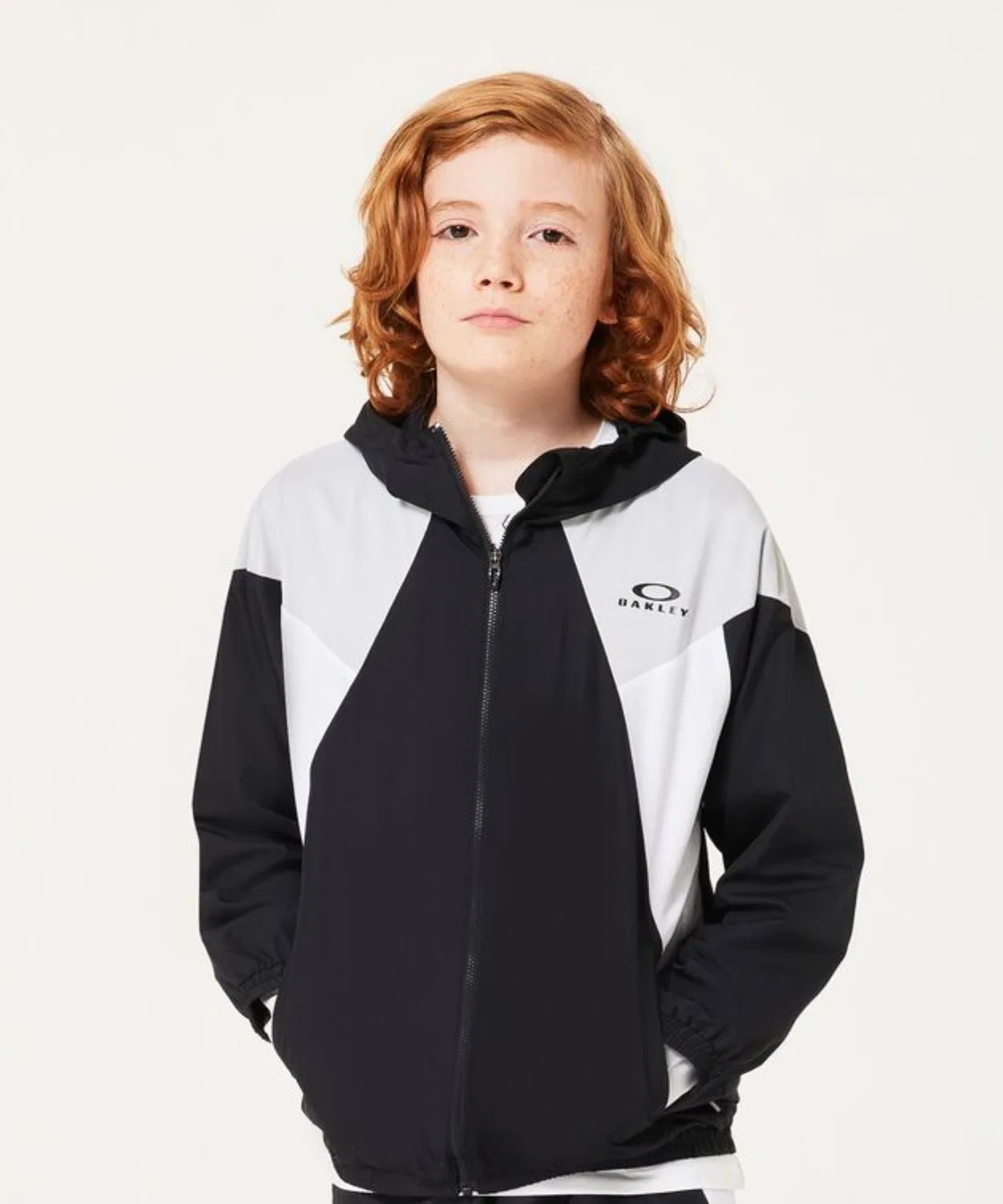 Детская куртка-ветровка с капюшоном, водоотталкивающая, YTR WIND MESH JKT 9.0 OAKLEY, White — фото 2