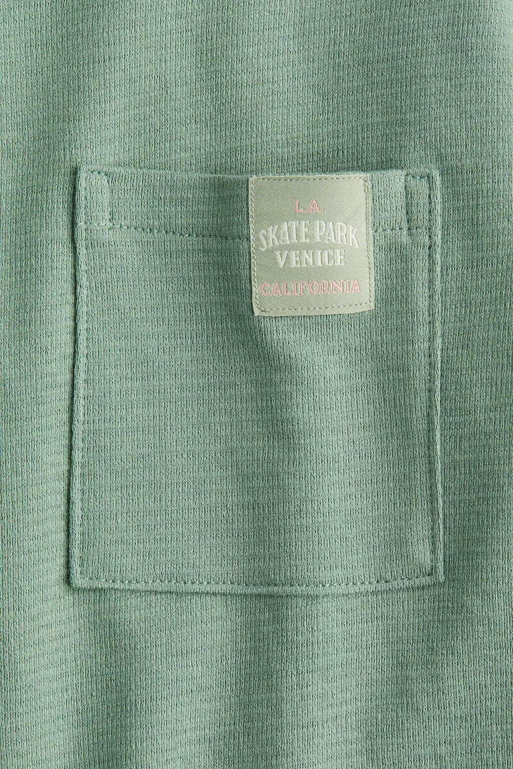 Футболка из хлопкового трикотажа с жаккардовой текстурой H&M, Grün — фото 2