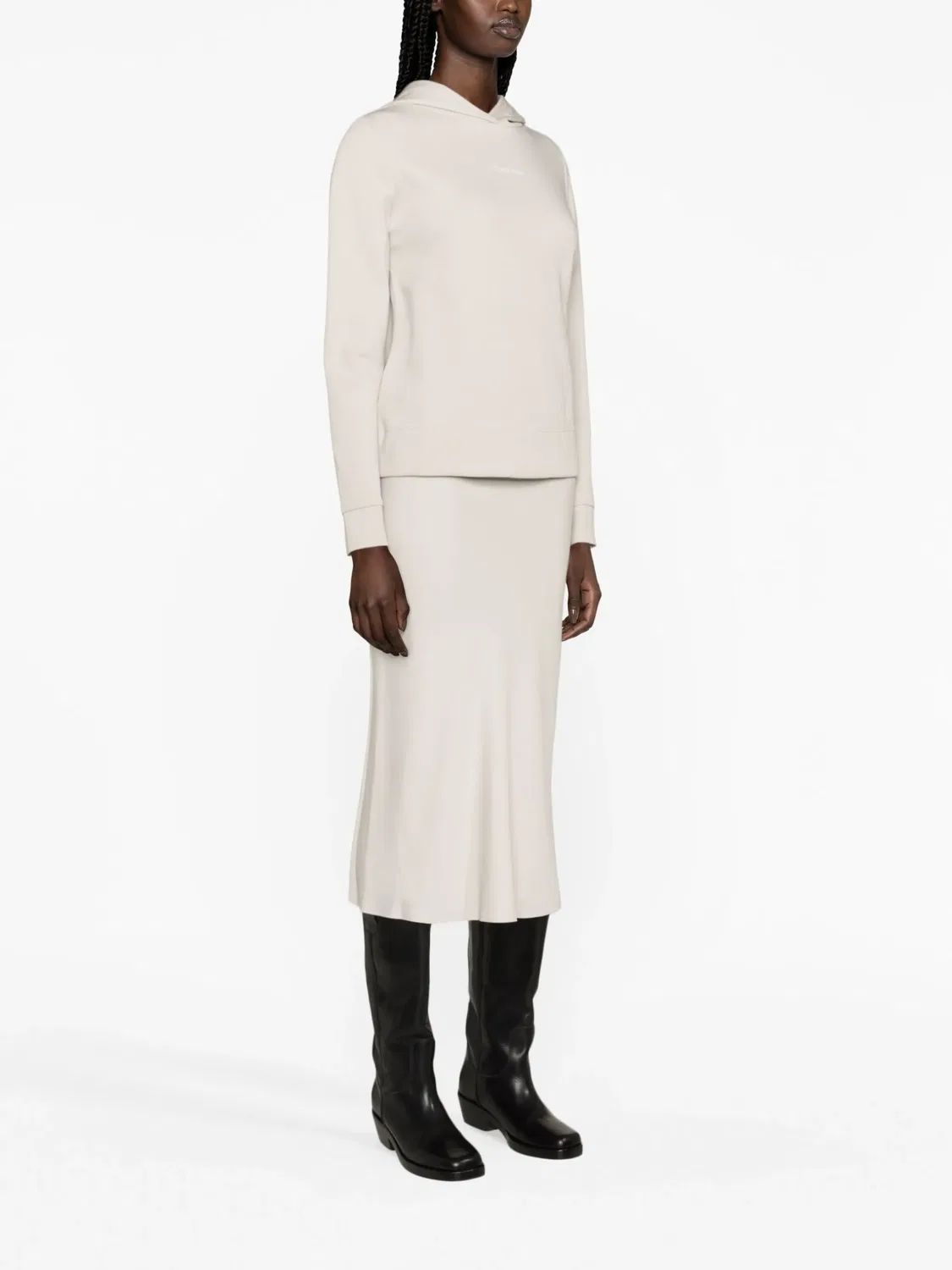 Calvin Klein Худи с логотипом светло-серого цвета — фото 4