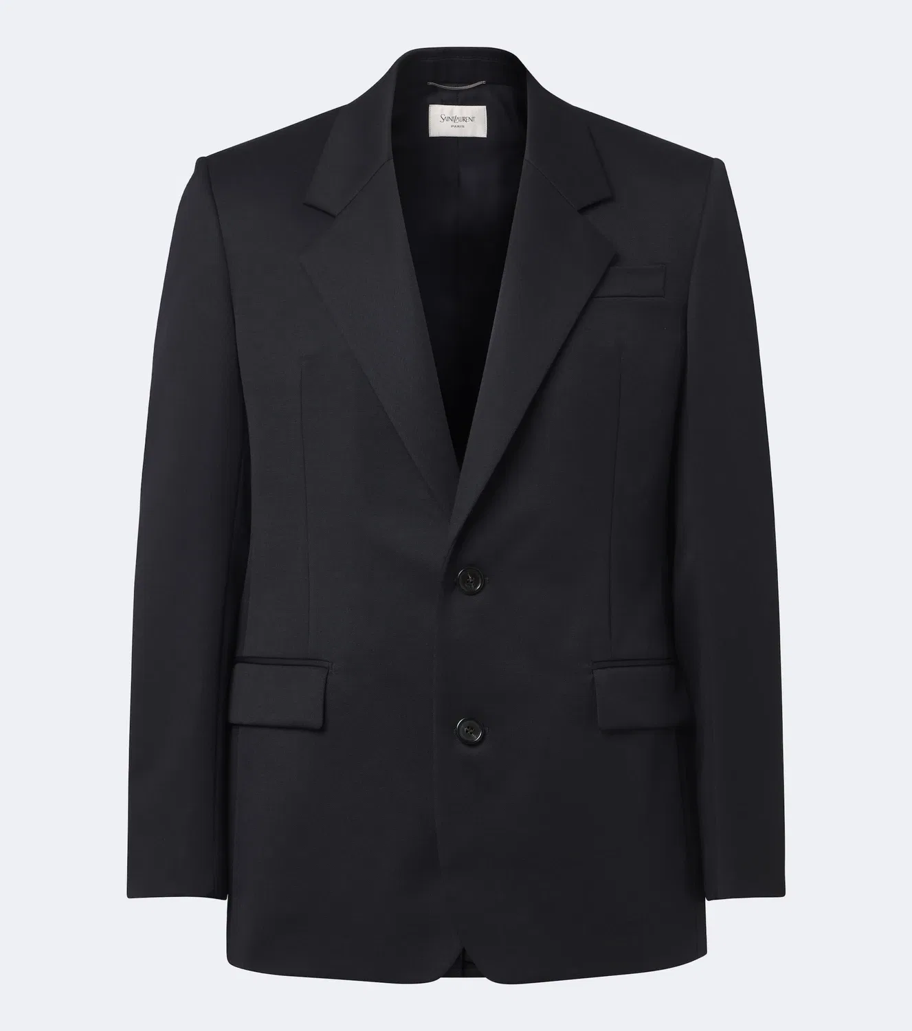 Вечерний пиджак из шерстяного габардина Saint Laurent, синий
