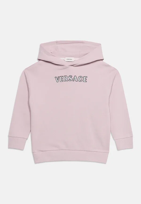 Контур логотипа, унисекс - худи Versace, белый/черный/светло-розовый