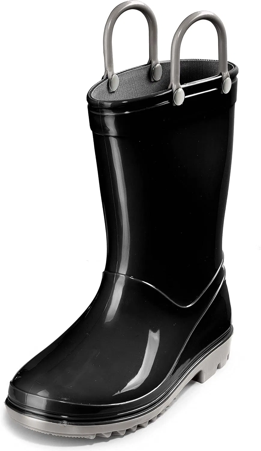 Детские дождевые сапоги с принтом Puddle Play, Black And Grey