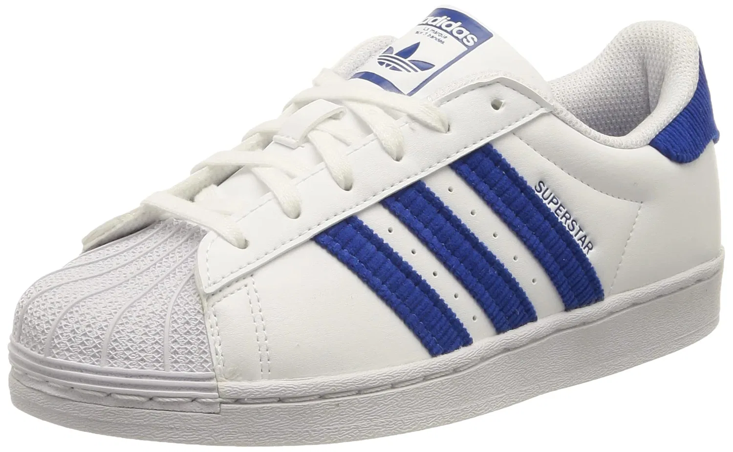 Детские кроссовки для мальчиков с принтом Superstar El I Adidas, Cloud White Team Royal Blue Cloud White