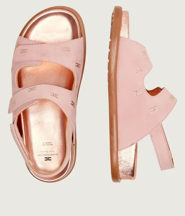 Детские сандалии из натуральной кожи Elisabetta Franchi, Rosa — фото 3