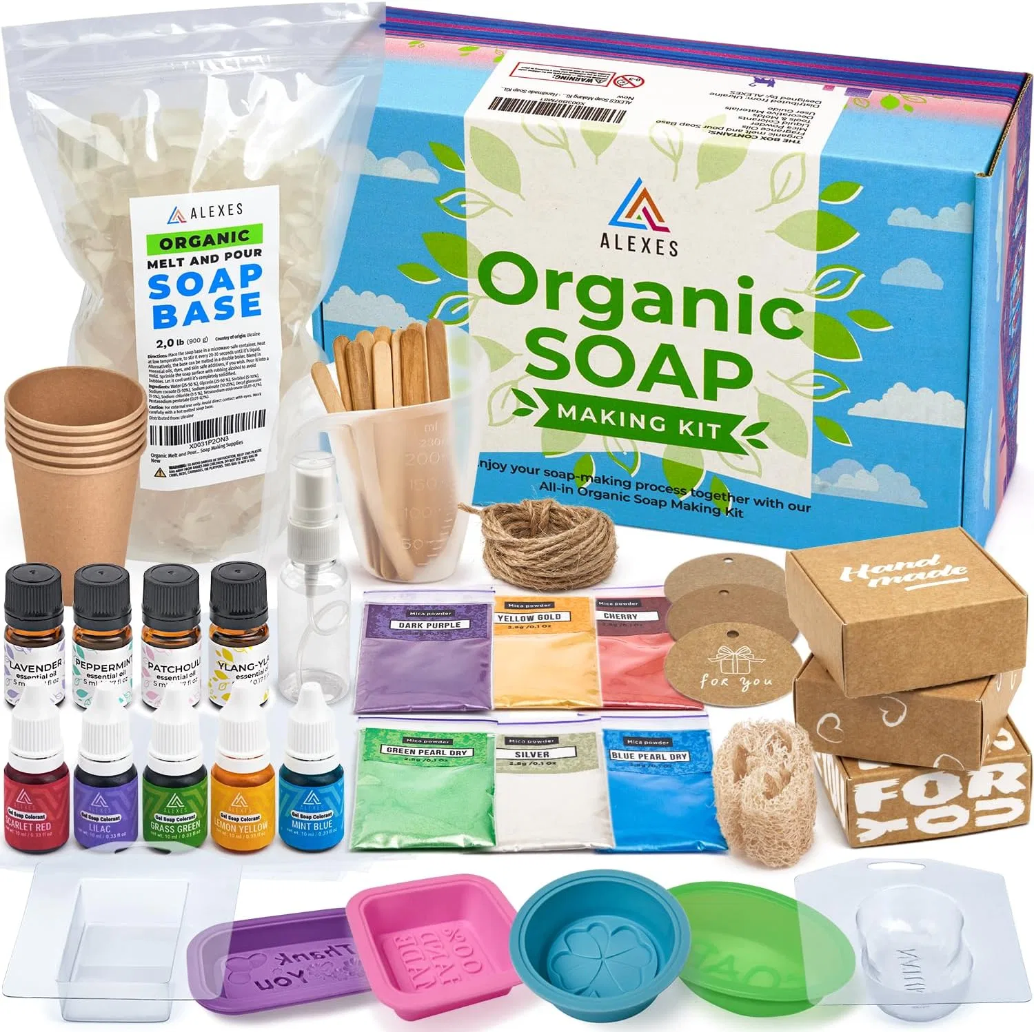 Набор для мыловарения ALEXES Organic, 33 предмета