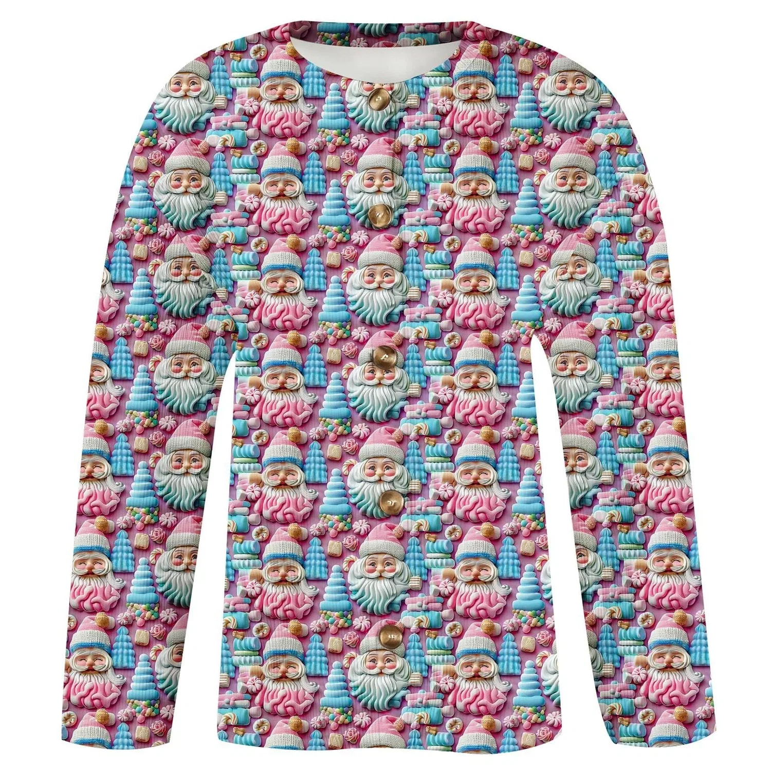 Женский кардиган с принтом Elegante cardigan casual con stampa e abbottonatura, Blu Cielo #3 — фото 3