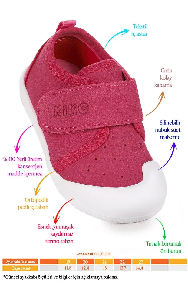 Детские тапочки для девочек на липучке Daffy Kiko Kids, Fuchsia — фото 2