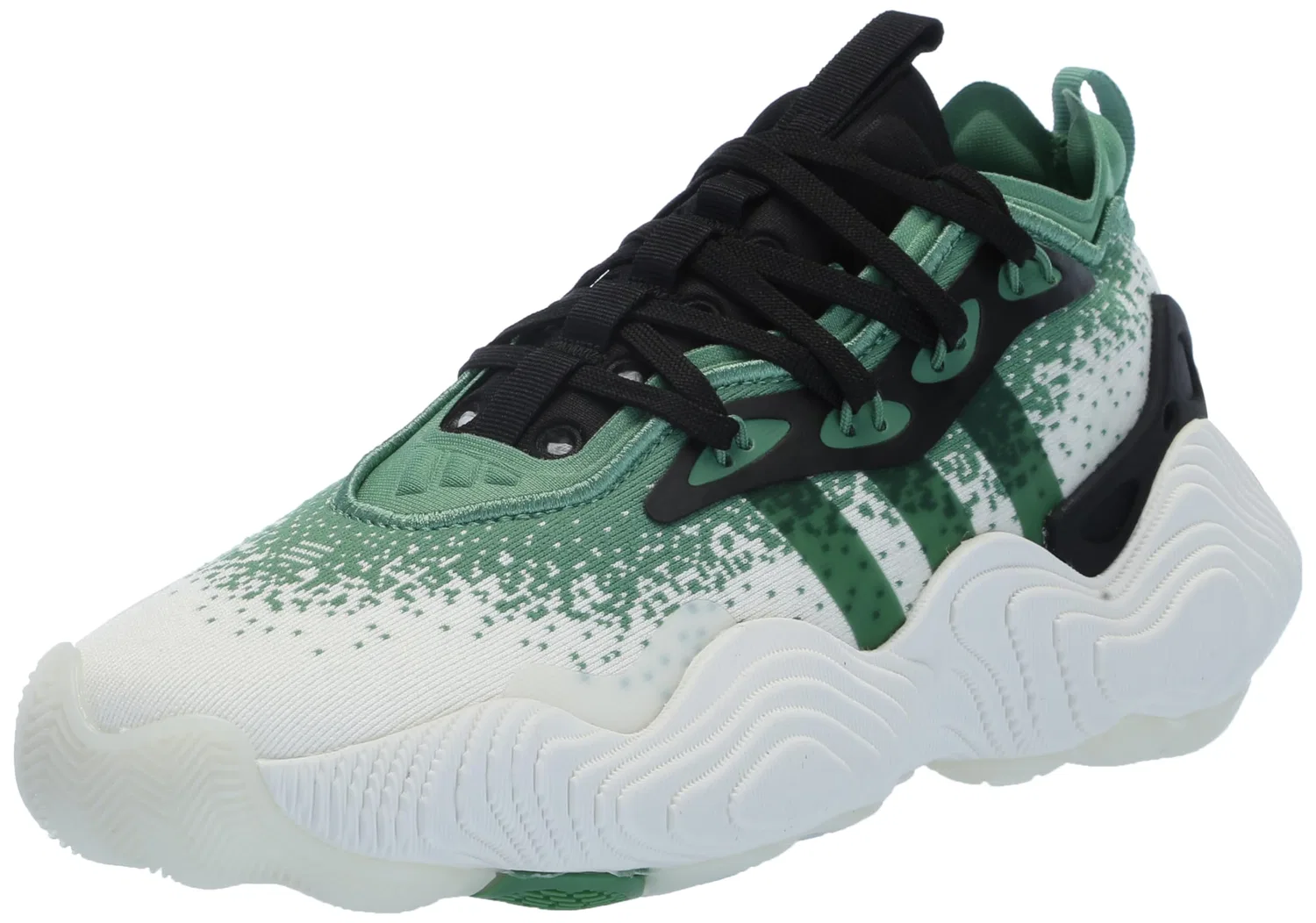 Детские кроссовки для мальчиков баскетбольные Trae Young 3 Adidas Originals, Off White Green Preamed Black