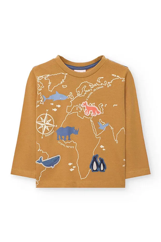 Детская футболка для мальчиков с принтом Animals Printed Boboli, Multicolor — фото 2