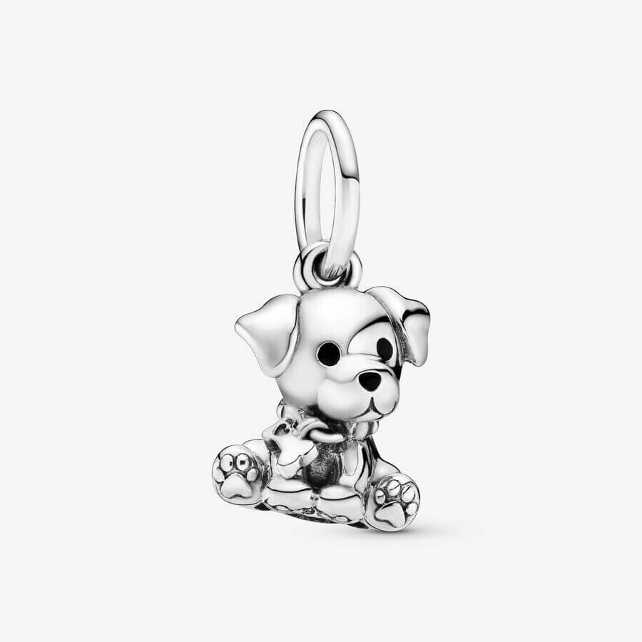 

Шарм-подвеска Pandora Moments Labrador Puppy Dog, серебро/черный