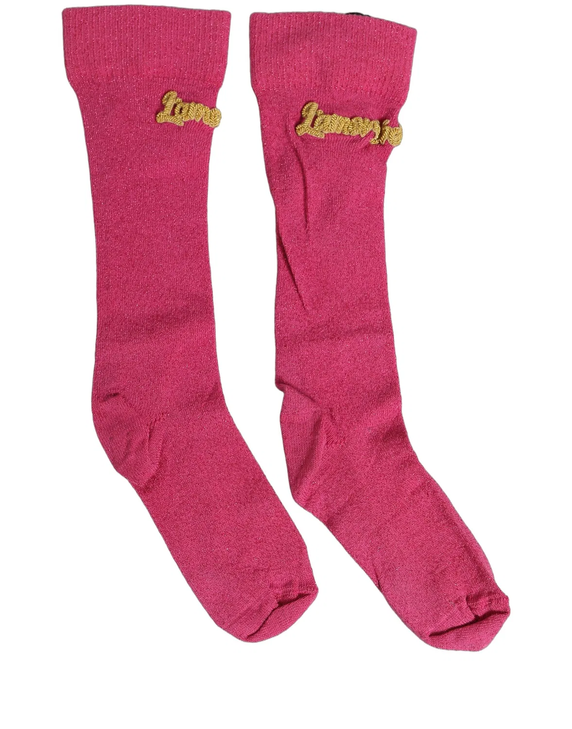 Женские носки с вышитым логотипом Mid Calf Dolce & Gabbana, Pink — фото 3