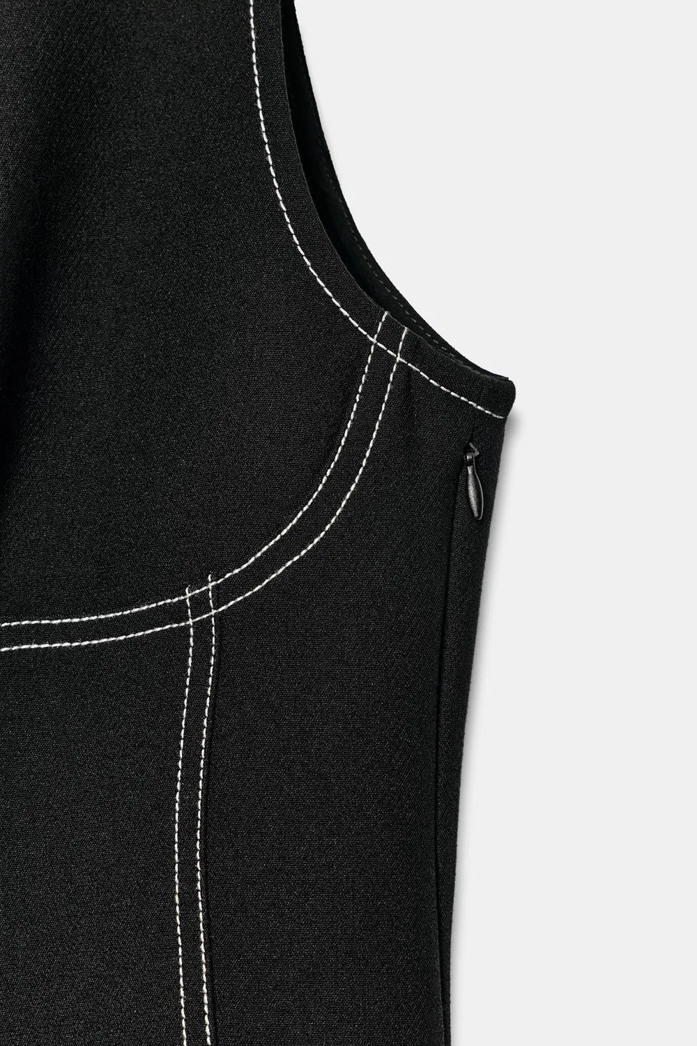Мини-платье с контрастной отшвой ZARA, Black — фото 4