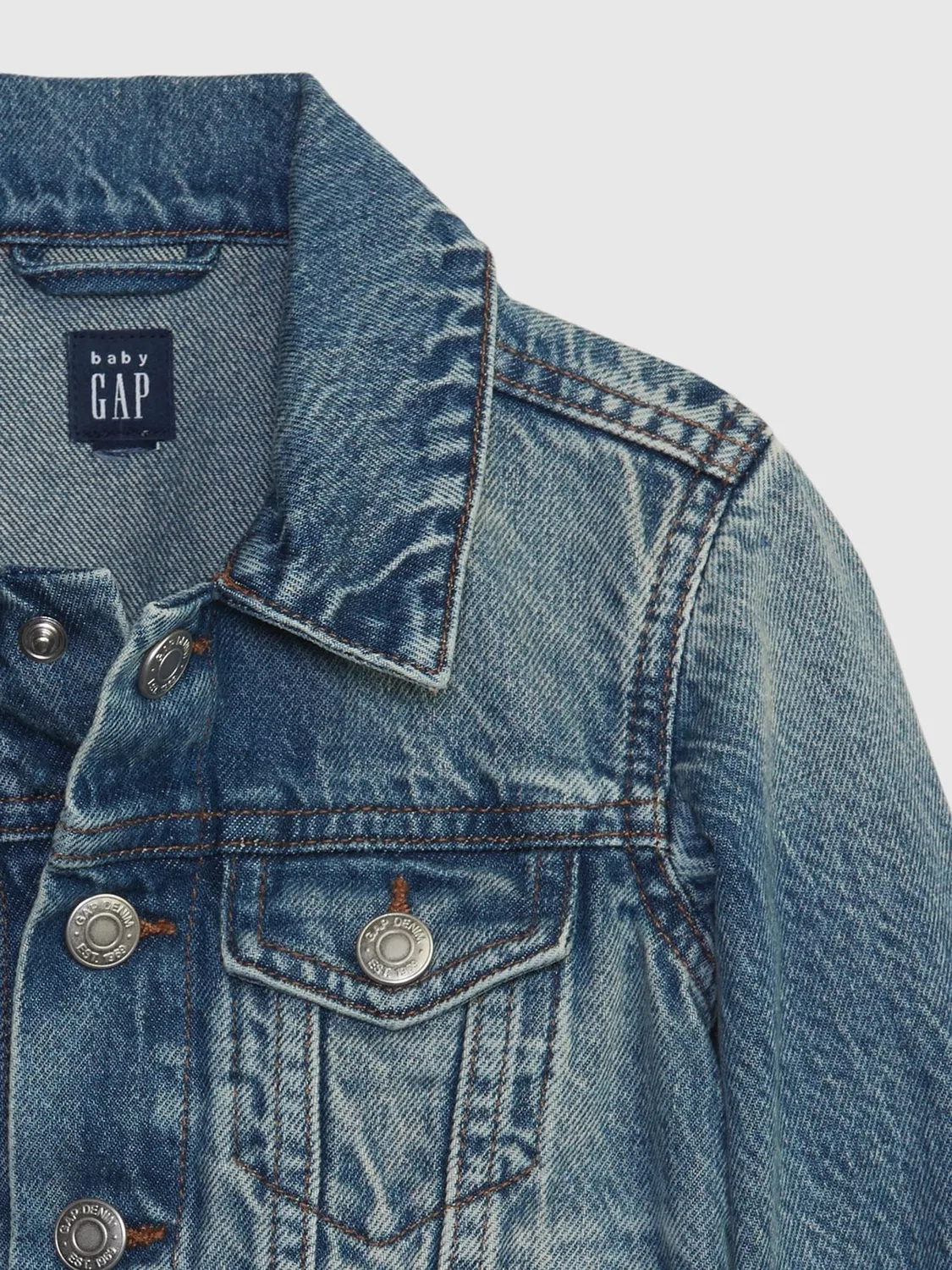 Джинсовая куртка Icon Gap, Medium Indigo — фото 3