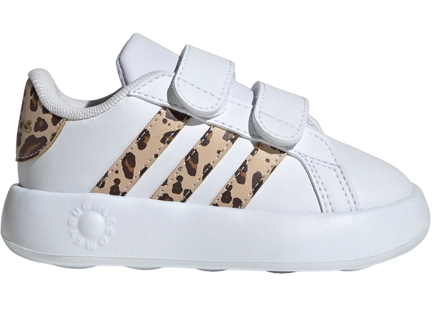 Детские кроссовки Lifestyle Cloud White Magic Beige Matte Gold Adidas Grand Court 2.0, Cloud White/Magic Beige/Matte Gold