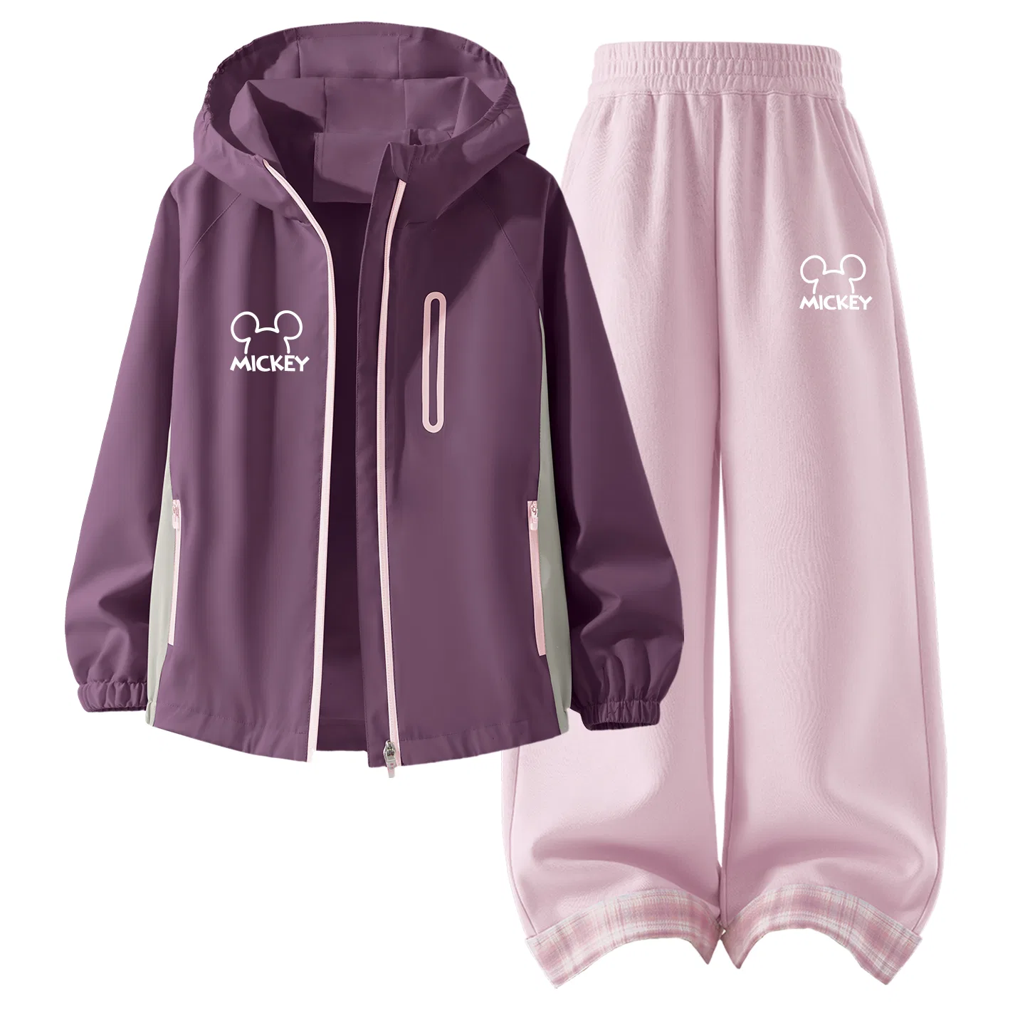 Детский спортивный комплект с капюшоном, хлопковый, Disney, Cosmos Purple/Cherry Blossom Pink