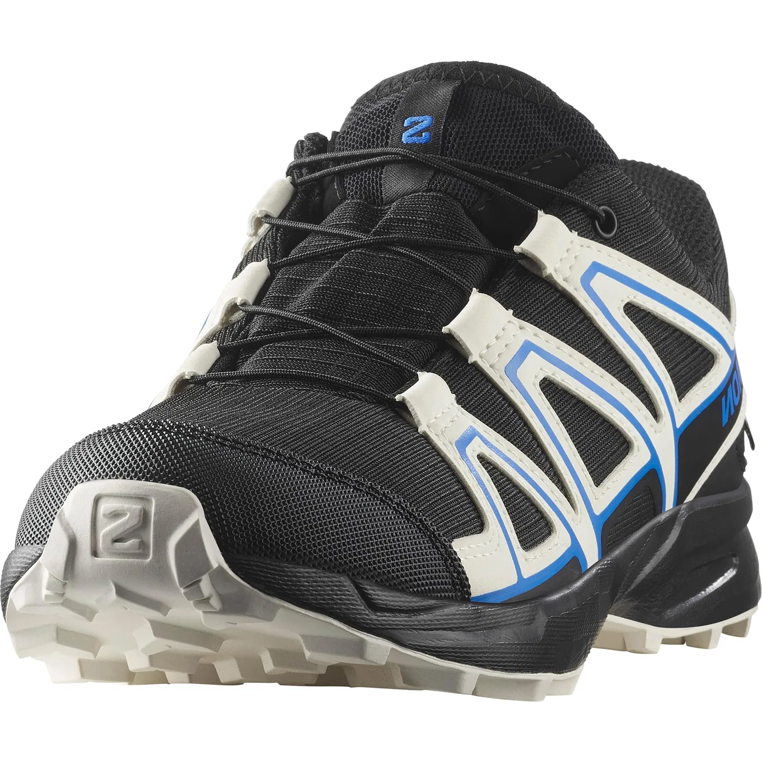 Детские кроссовки для мальчиков водонепроницаемые Speedcross Waterproof Salomon, Black Vanilla Ice French Blue — фото 2