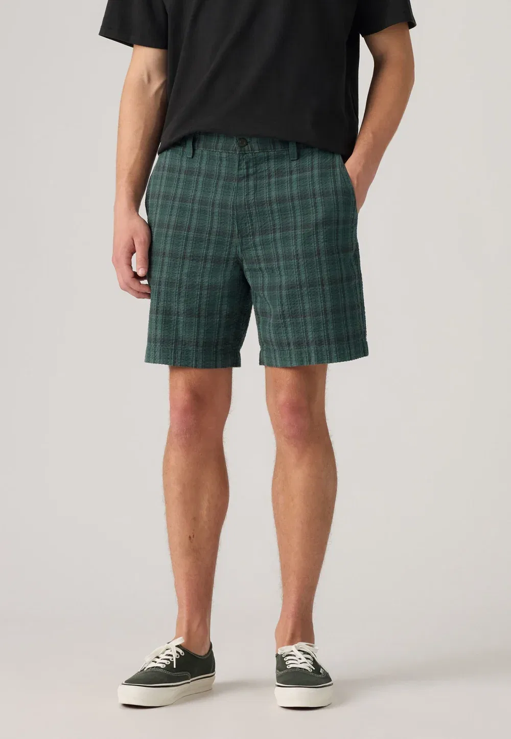 Xx аутентичные свободные шорты ii - шорты Levi'S, Wyatt Plaid Vintage Teal Seersucker