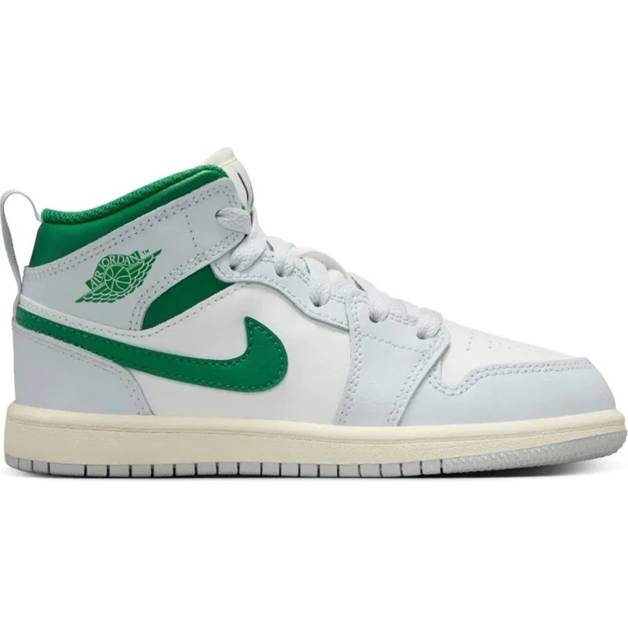 Кроссовки с кожаным верхом Nike Air Jordan 1 Mid Ps Leather Unisex Sneaker, Бело-зеленый