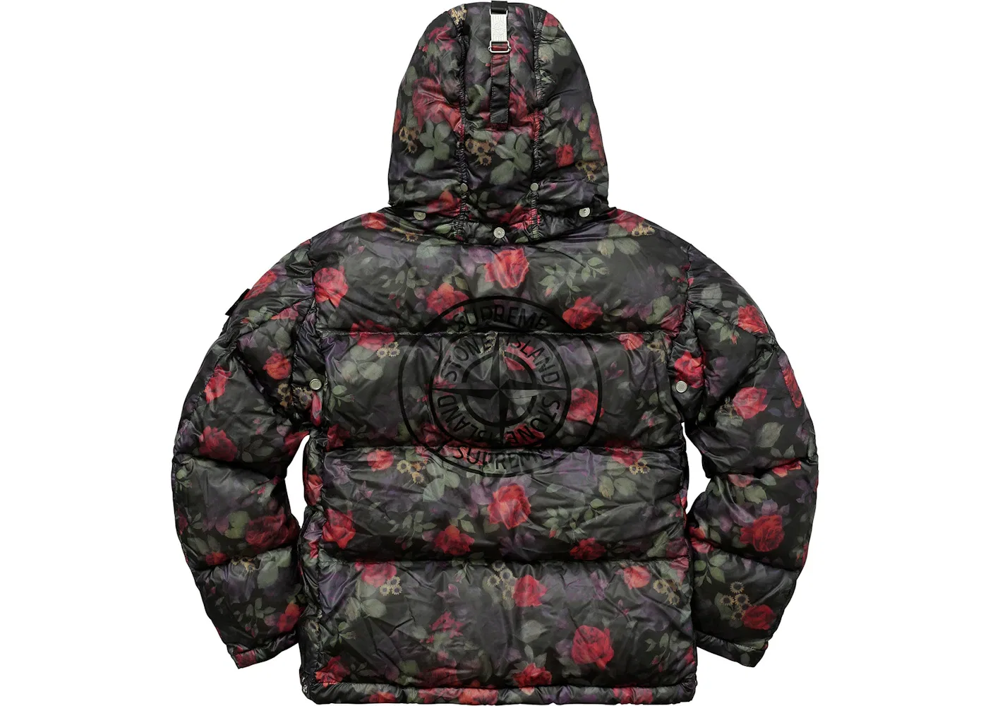 Мужская куртка с принтом Supreme Stone Island Lamy Cover Stampato Puffy Jacket Black — фото 4