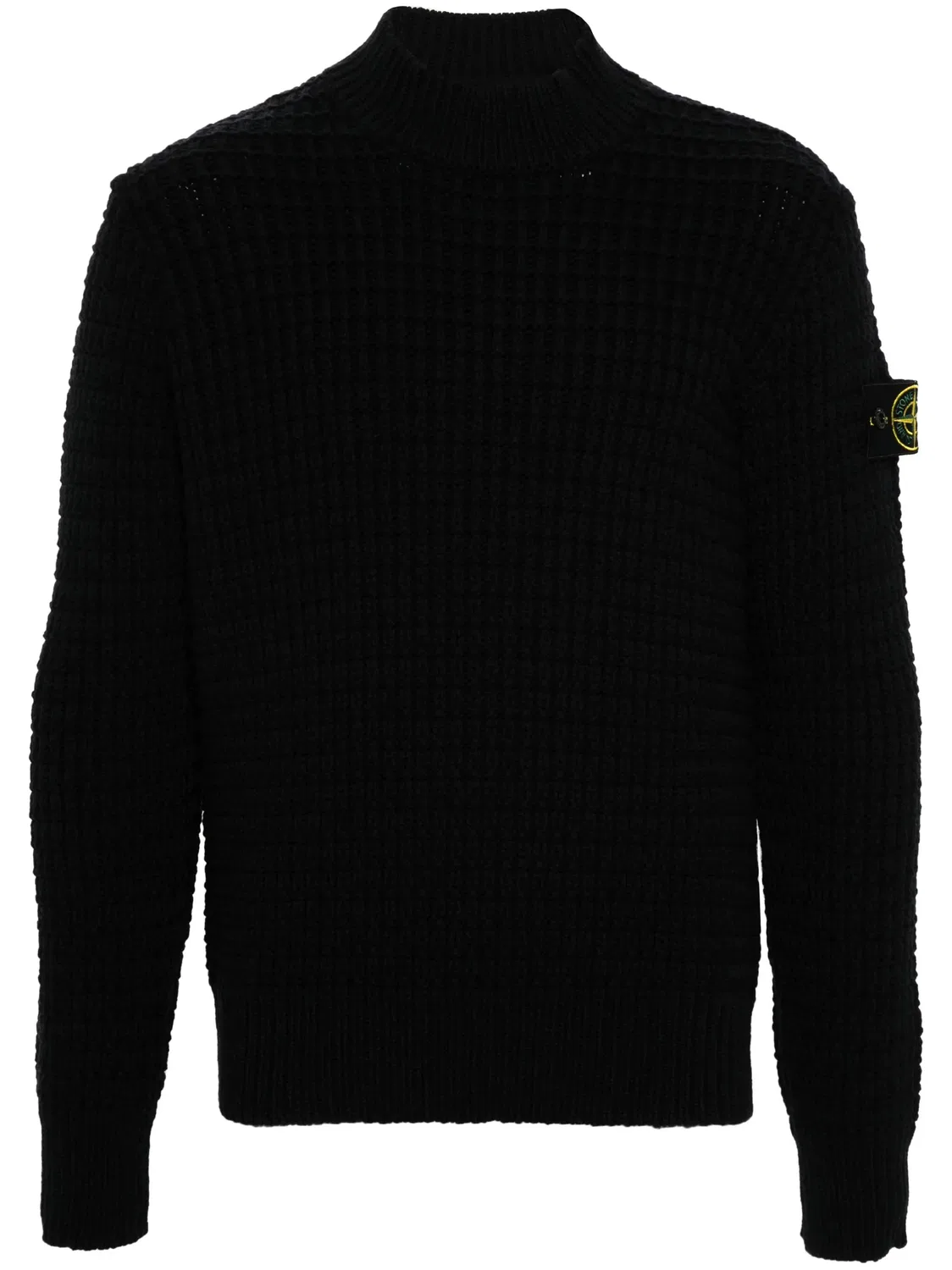 Джемпер с 3D вязанкой и компасом Stone Island, черный