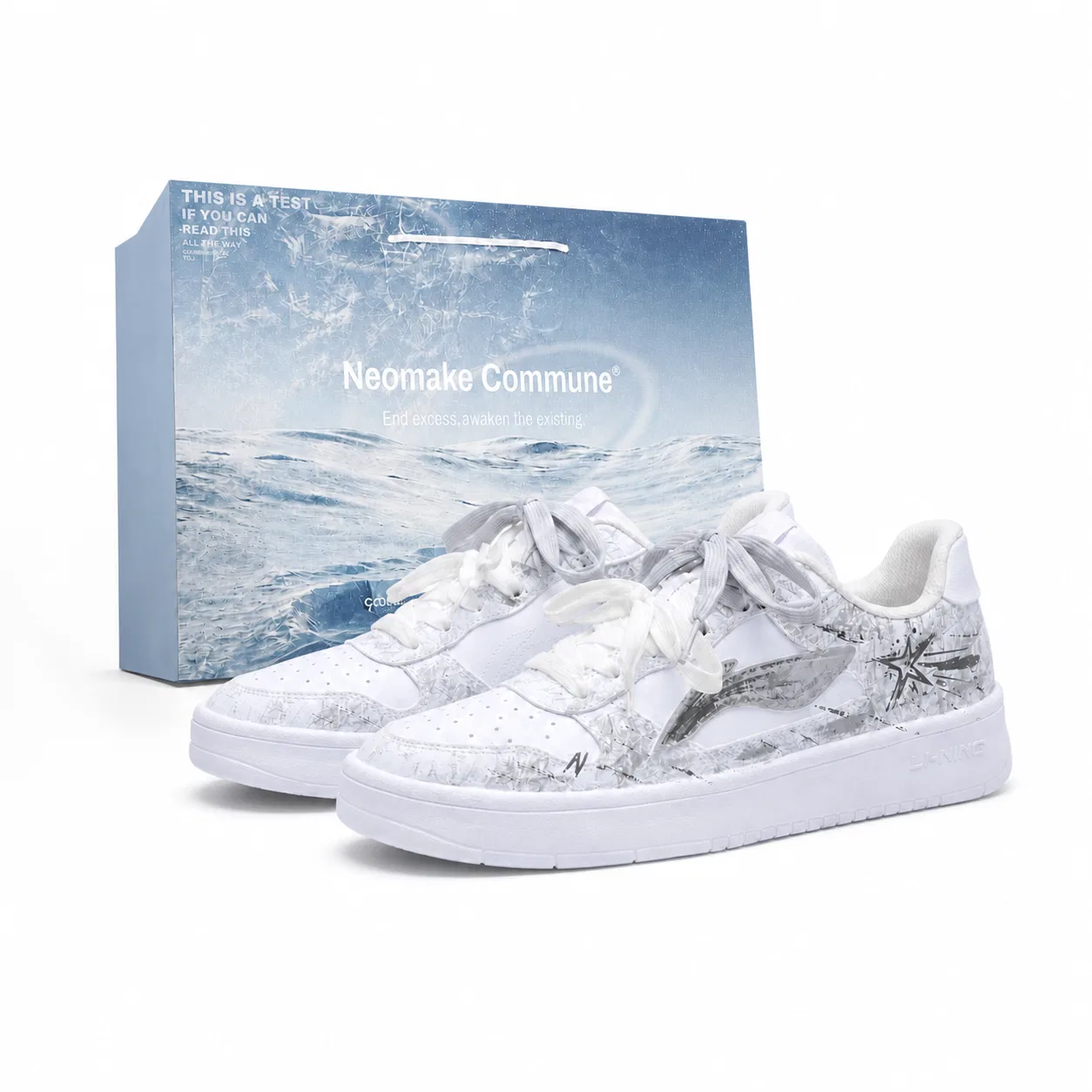 Детские кроссовки для скейтбординга низкие Floating Boat Li-Ning, Gray — фото 4
