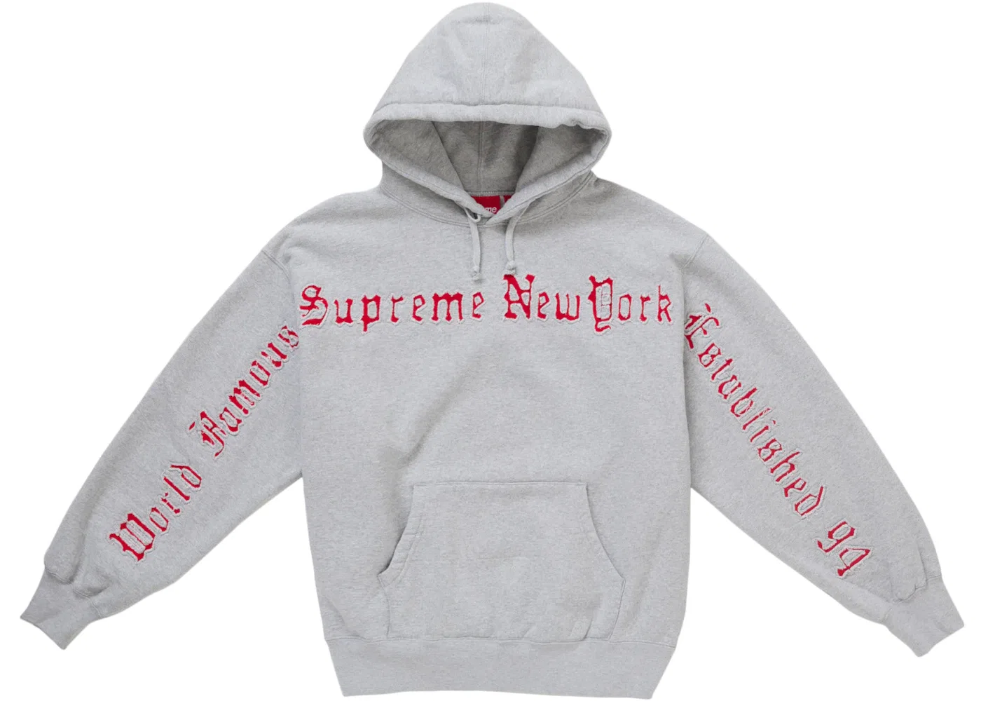 Мужская худи с контрастными вставками Supreme Sweatshirt, Grey