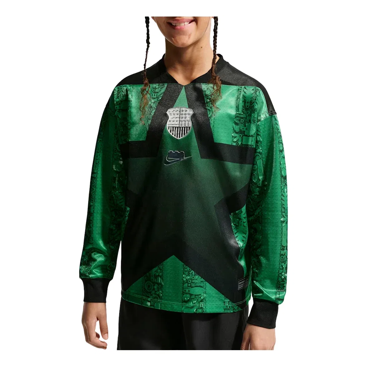 Детская футболка-вратарка с принтом LEGO Nike x LEGO Collection Goalkeeper Jersey, черный