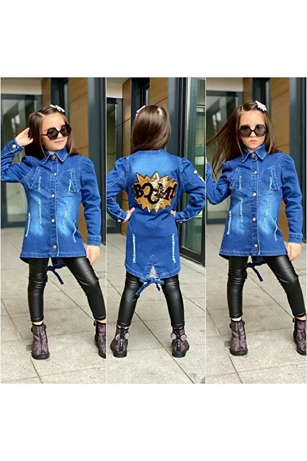 Детская куртка для девочек джинсовое Muzur Kids, Combination
