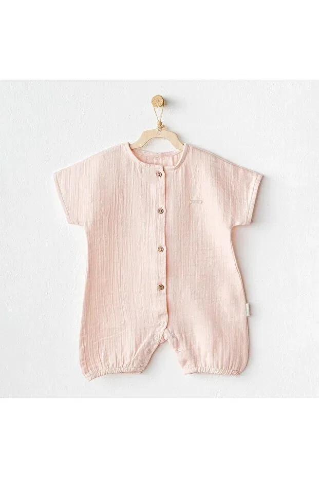 Детский комбинезон из муслина с коротким рукавом Andywawa, Pink
