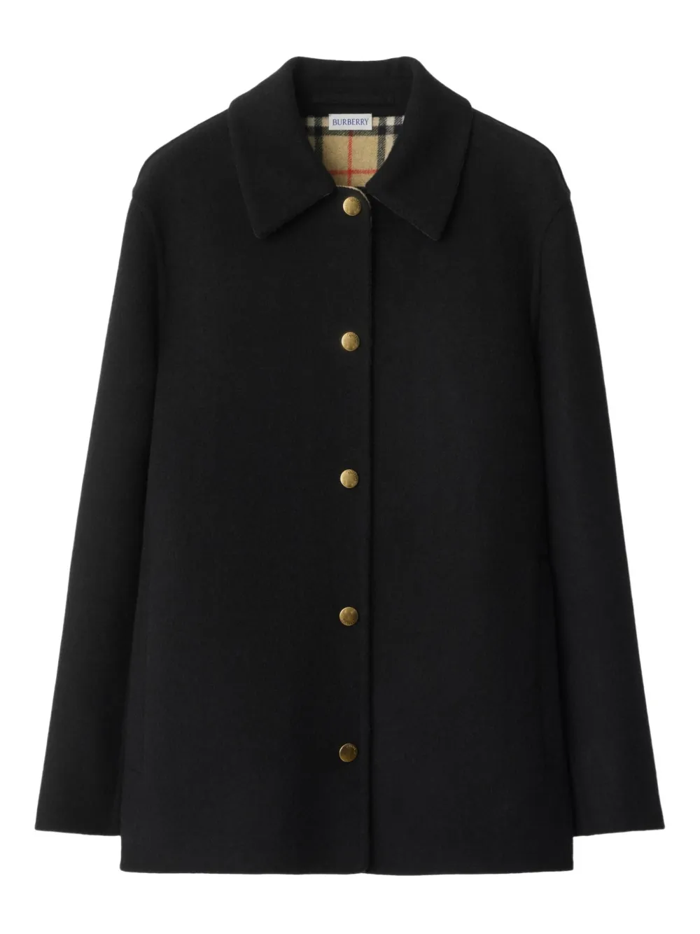 

Шерстяная куртка-рубашка BURBERRY, черный