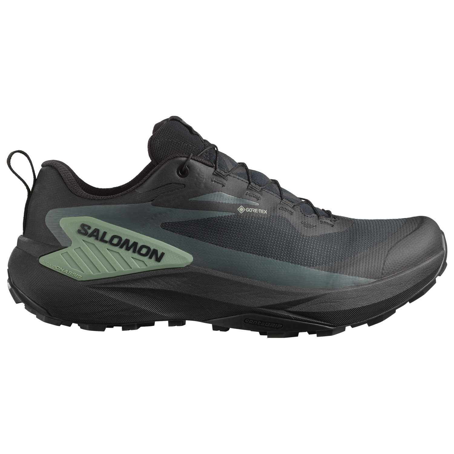 

Кроссовки для бега по пересеченной местности Salomon Genesis GORE-TEX, цвет Black/Agave Green/Urban Chic