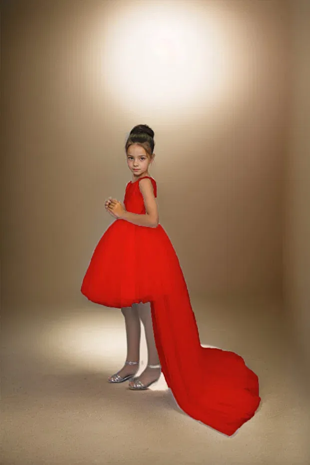 Детское платье для девочек с длинным шлейфом Egolika Kids, Red — фото 2