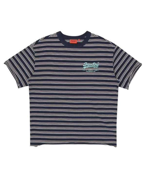 Футболка с логотипом и полосками, Superdry, синий