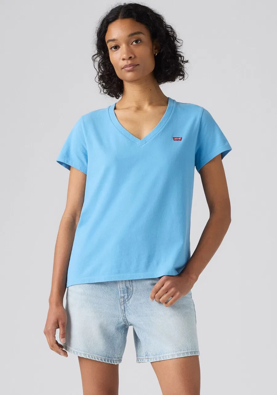 Футболка LEVI'S The Perfect светло-голубого цвета — фото 2